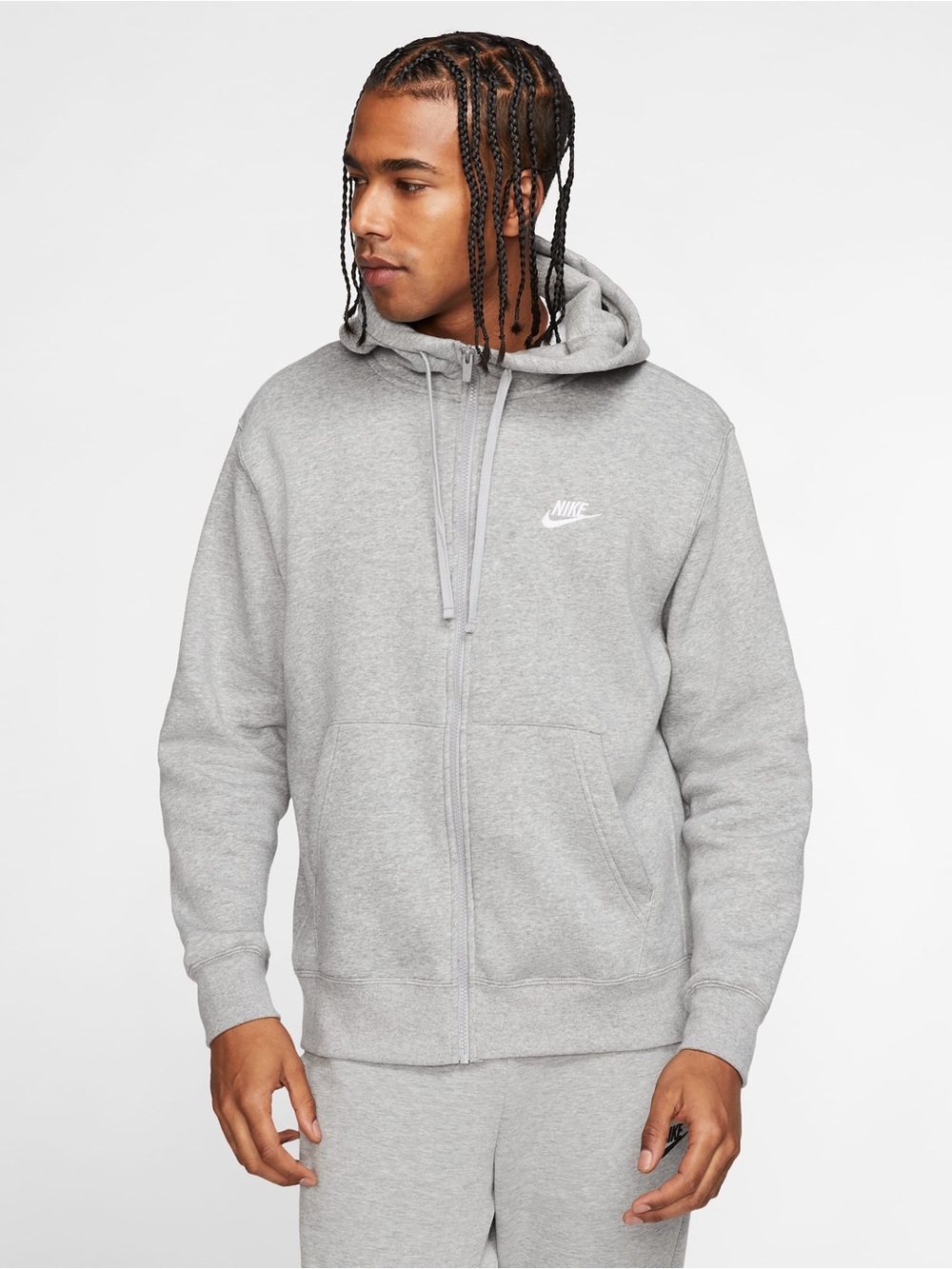 Nike Sportswear Club Fleece Full Zip Hoodie, Gray, Size XXL